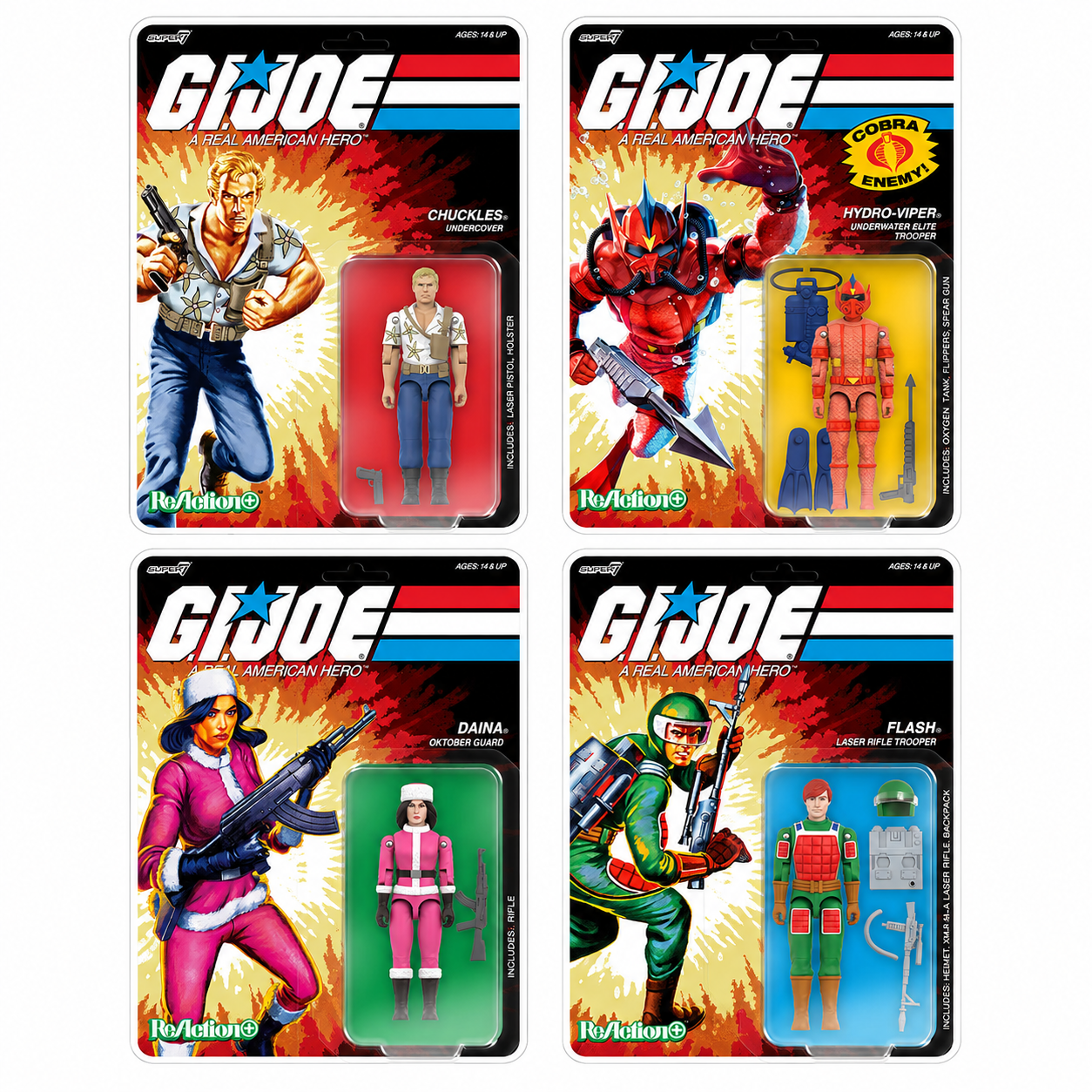 G.I. Joe ReAction+ Wave 7 4-Figure Bundle
