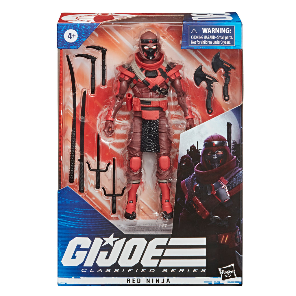 G.I. Joe Classified Series Red Ninja Action Figure #08 Collectible Toy with Multiple Accessories