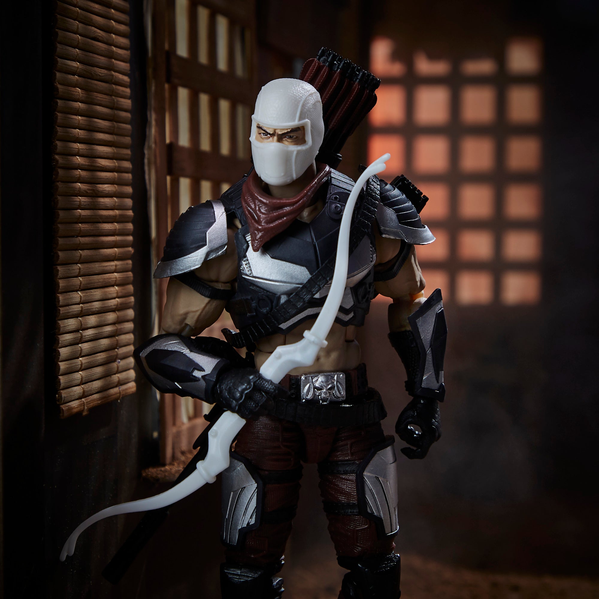G.I. Joe Classified Series Zartan diorama wide shot in Japanese dojo setting