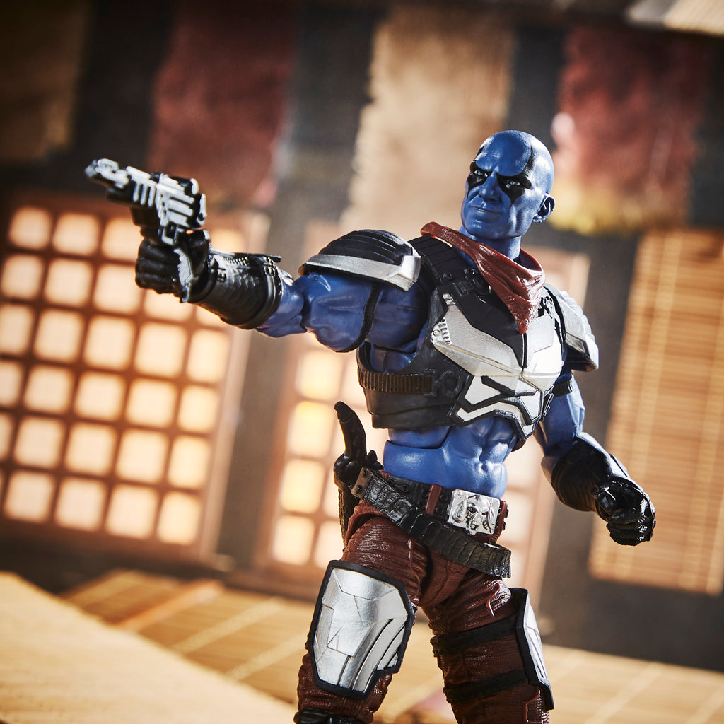 G.I. Joe Classified Series Zartan diorama crouching with rifle in Japanese dojo