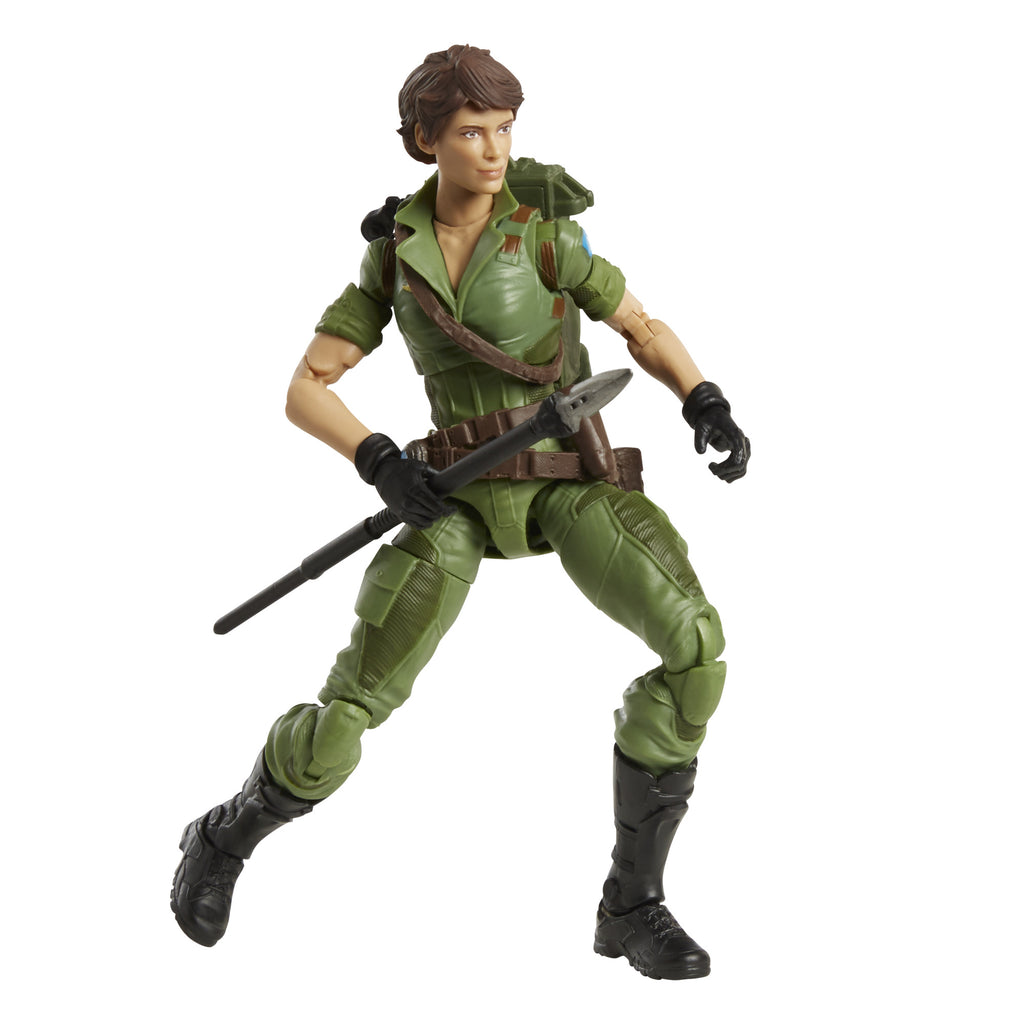 G.I. Joe Classified Series Lady Jaye detail shot showing cap and camera drone accessories