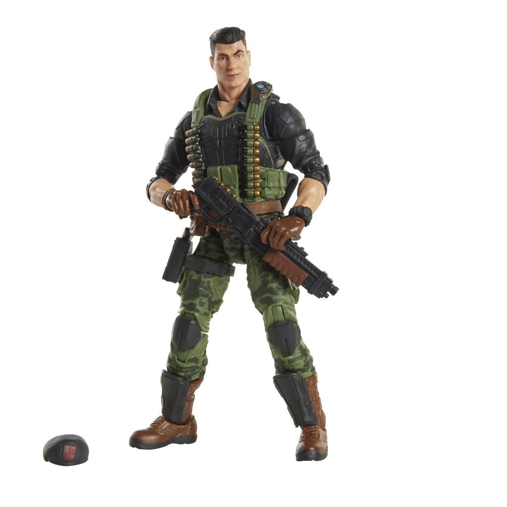 G.I. Joe Classified Series Flint detail shot showing beret and tactical vest