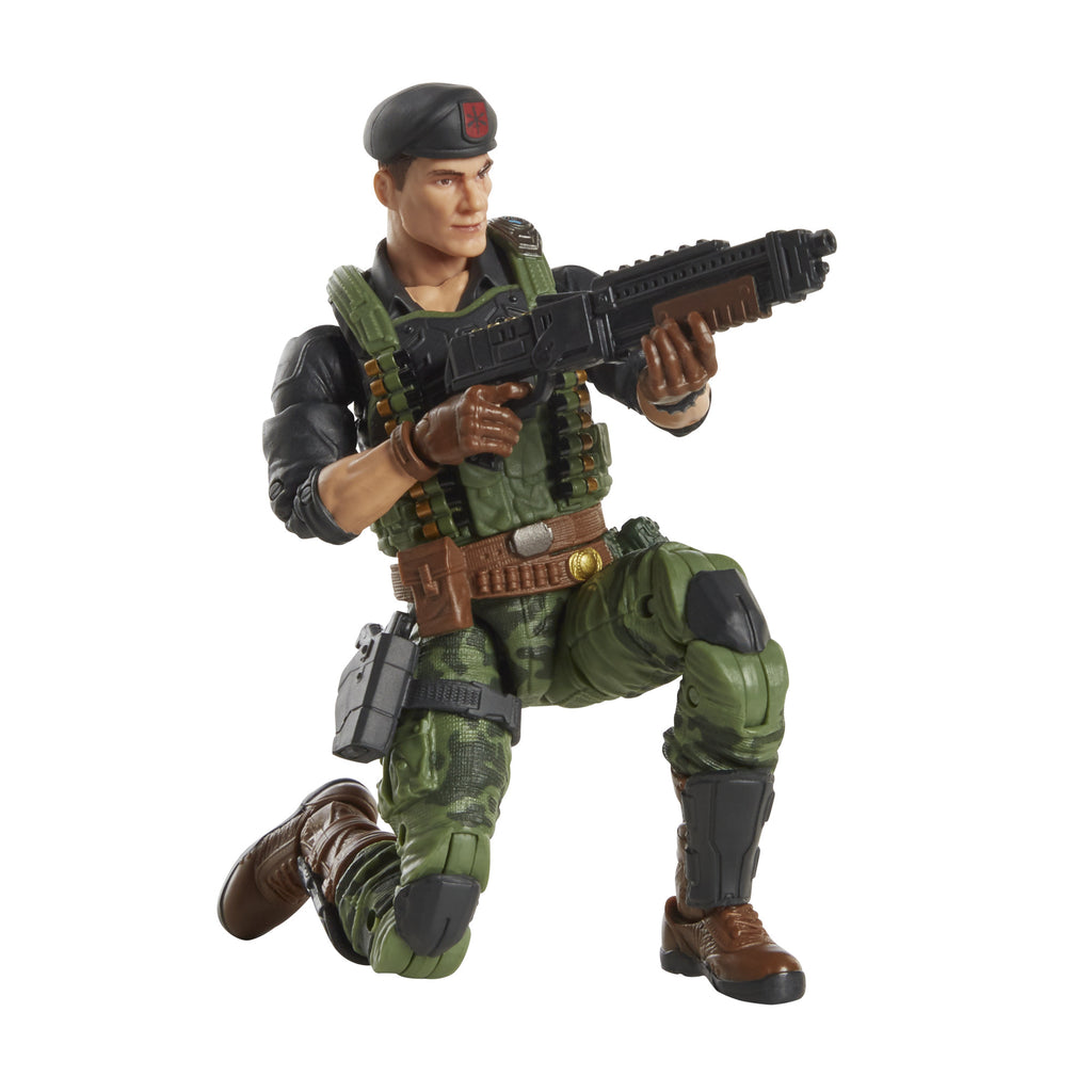 G.I. Joe Classified Series Flint detail shot showing rifle and holster accessories