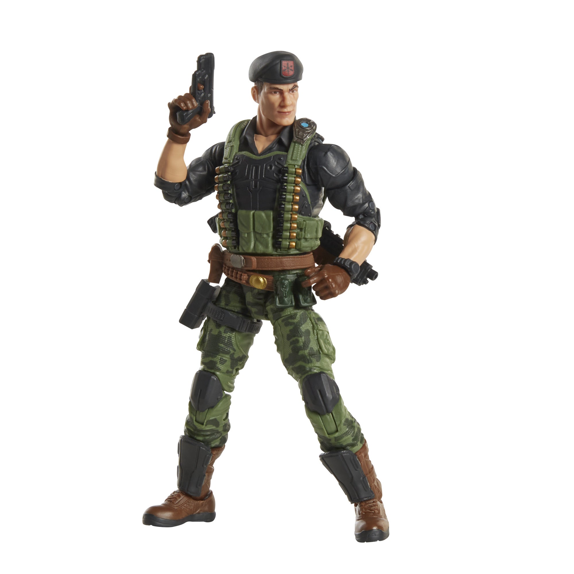 G.I. Joe Classified Series Flint detail shot showing alternate head and pistol