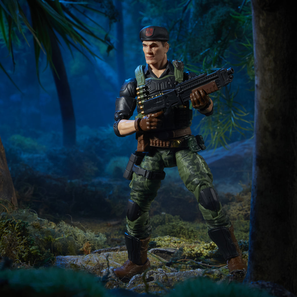 G.I. Joe Classified Series Flint solo diorama scene in jungle at night