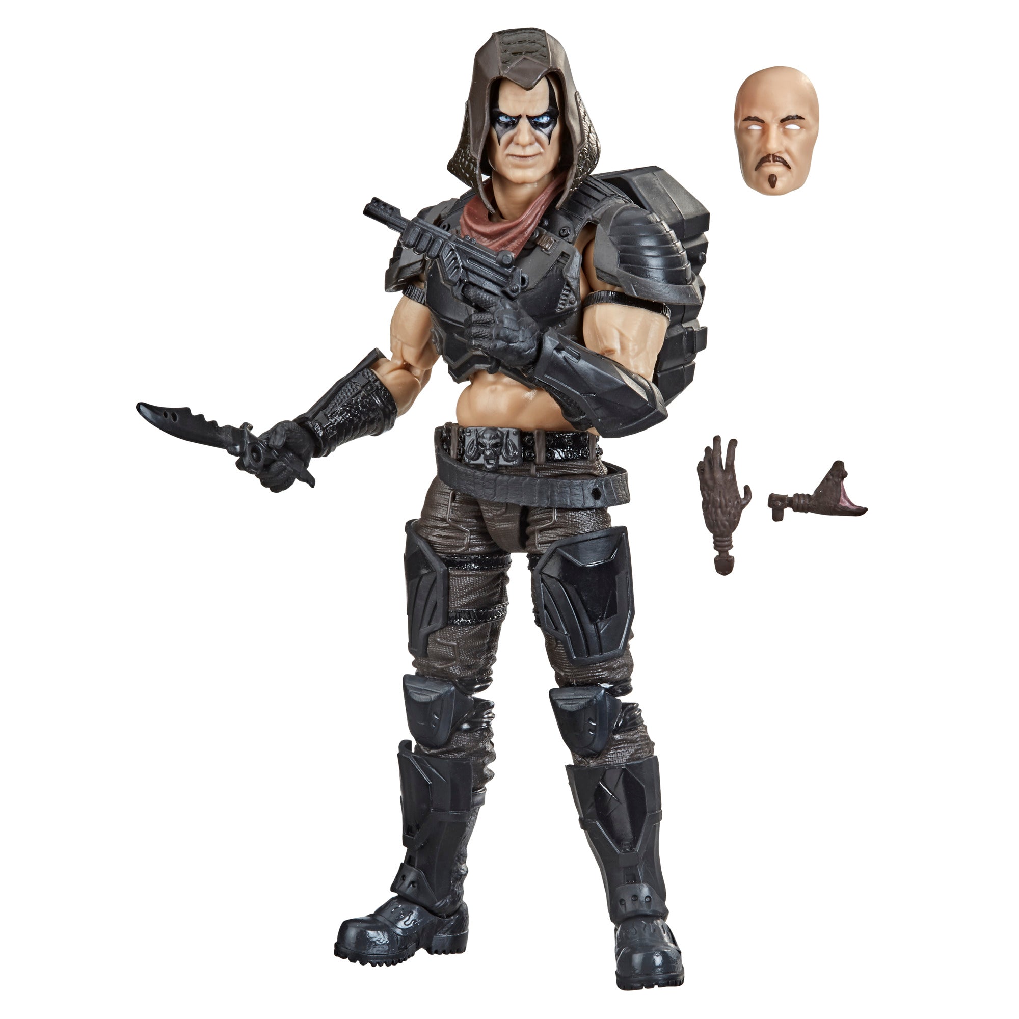 G.I. Joe Classified Series Zartan figure on white background with 7 accessories