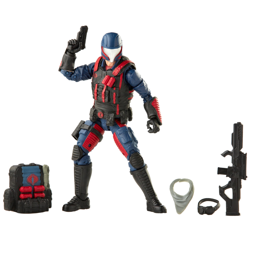 G.I. Joe Classified Series Cobra Viper figure on white background with 5 accessories