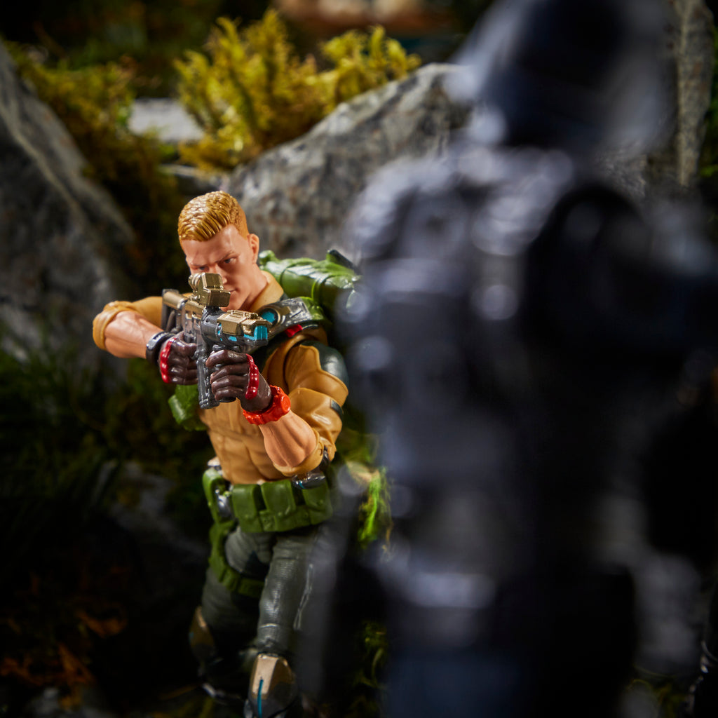 G.I. Joe Classified Series Cobra Viper close-up detail with blue helmet and red accents