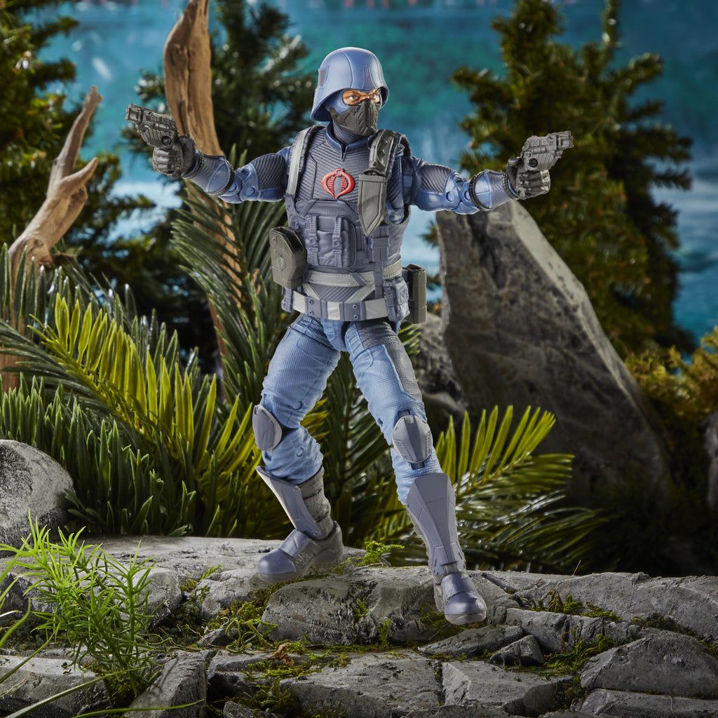 G.I. Joe Classified Series Cobra Infantry dual-wielding pistols in jungle diorama