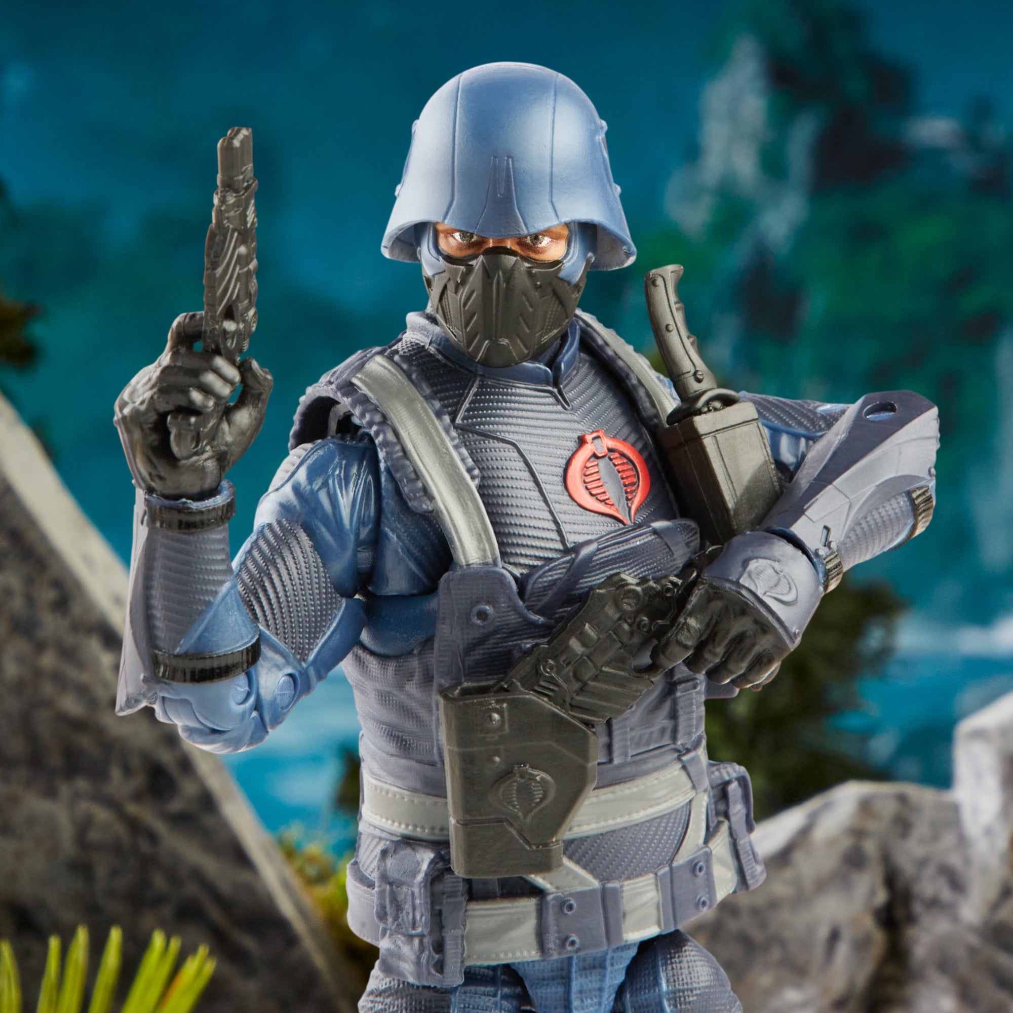 G.I. Joe Classified Series Cobra Infantry aiming pistol close-up portrait