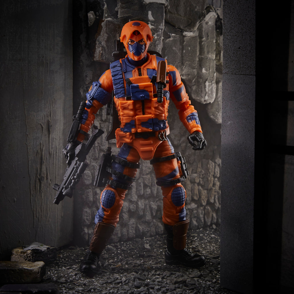 G.I. Joe Classified Series Alley Viper standing in dark urban corridor holding assault rifle