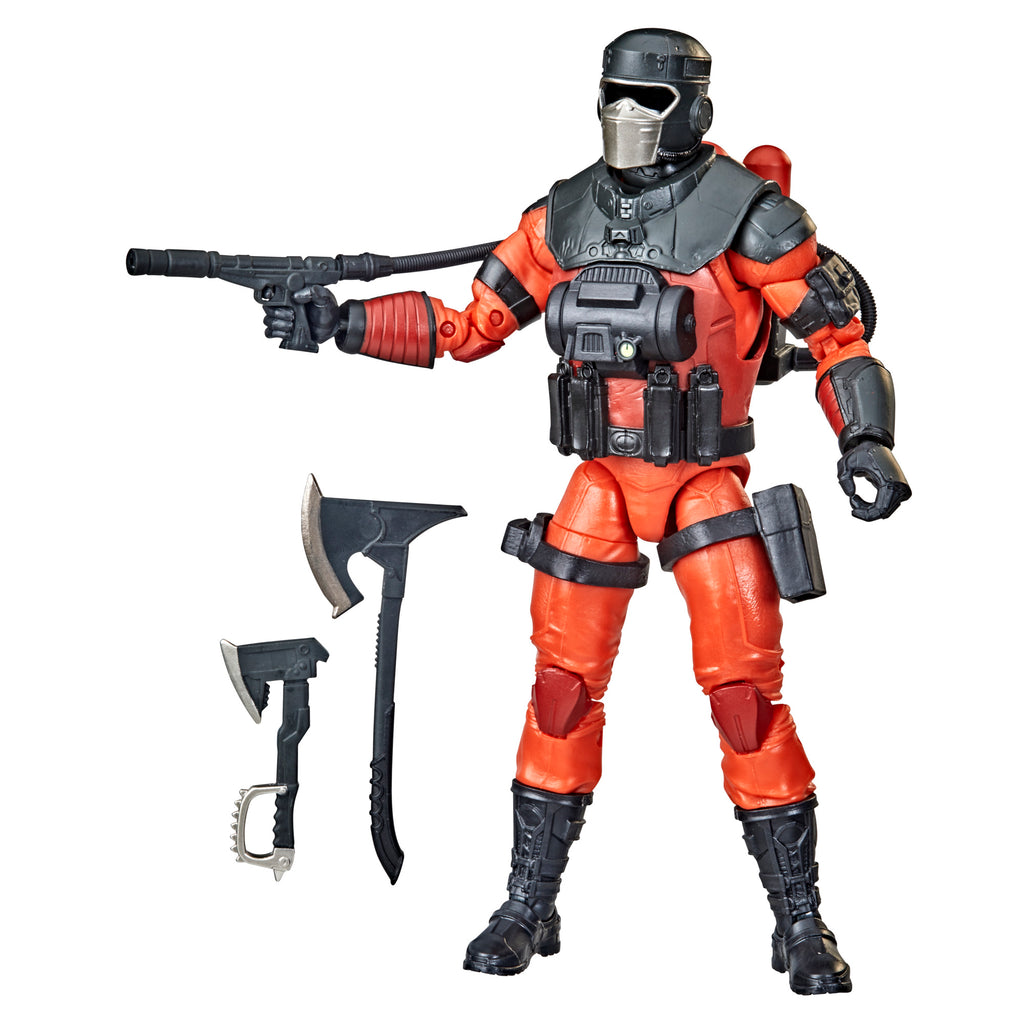 G.I. Joe Classified Series Barbecue white background figure with 5 accessories including fire axe and backpack tank