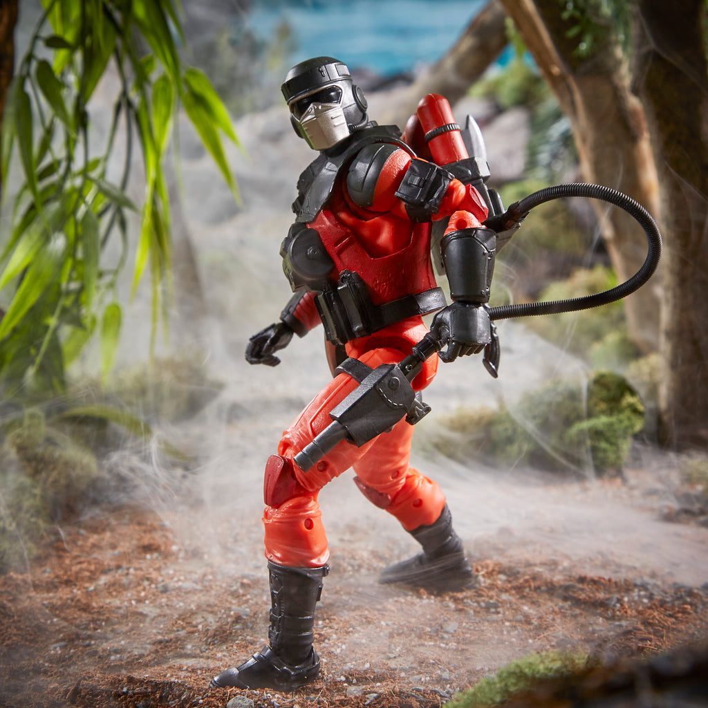 G.I. Joe Classified Series Barbecue jungle diorama wide shot running through smoky jungle terrain