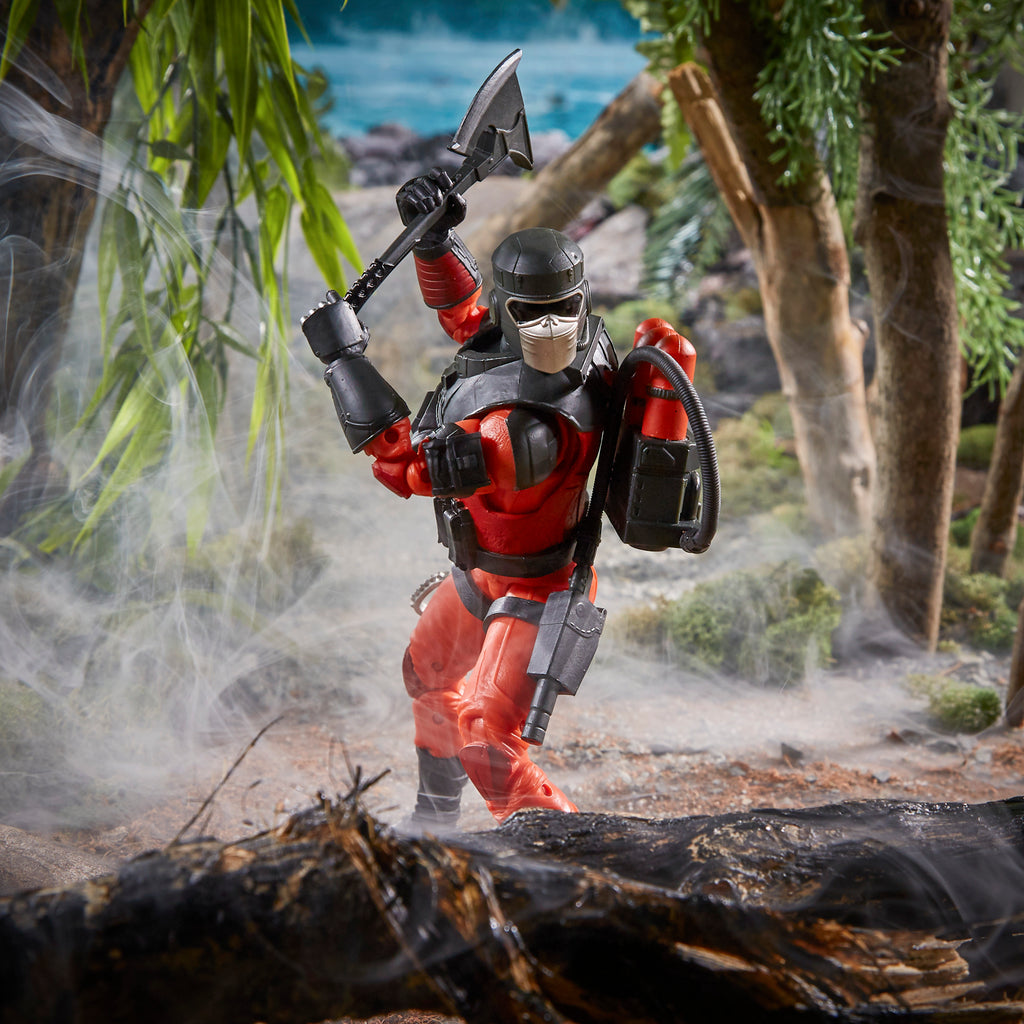G.I. Joe Classified Series Barbecue jungle diorama standing in smoke with fire axe at side