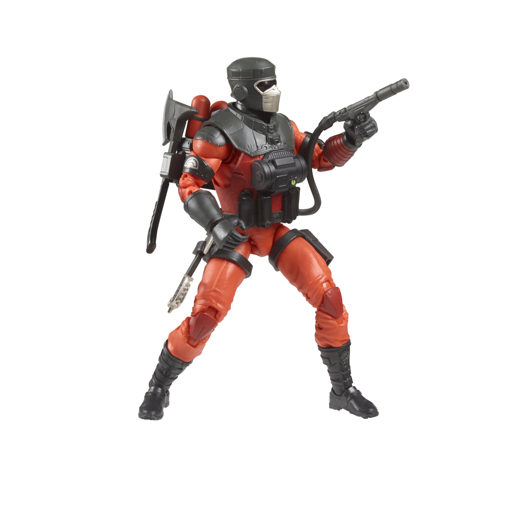 G.I. Joe Classified Series Barbecue white background action pose aiming pistol with suppressor