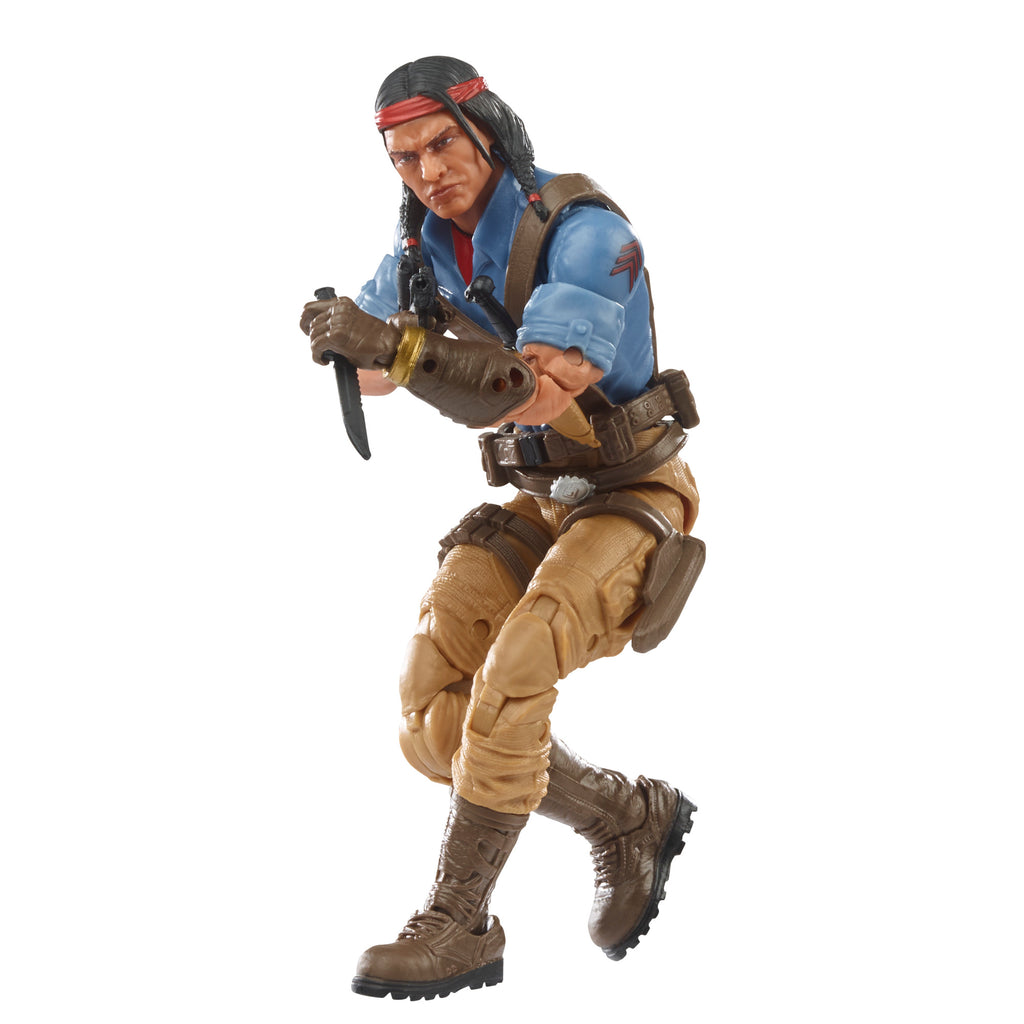 G.I. Joe Classified Series Spirit Iron-Knife white background figure with Freedom eagle and all 8 accessories