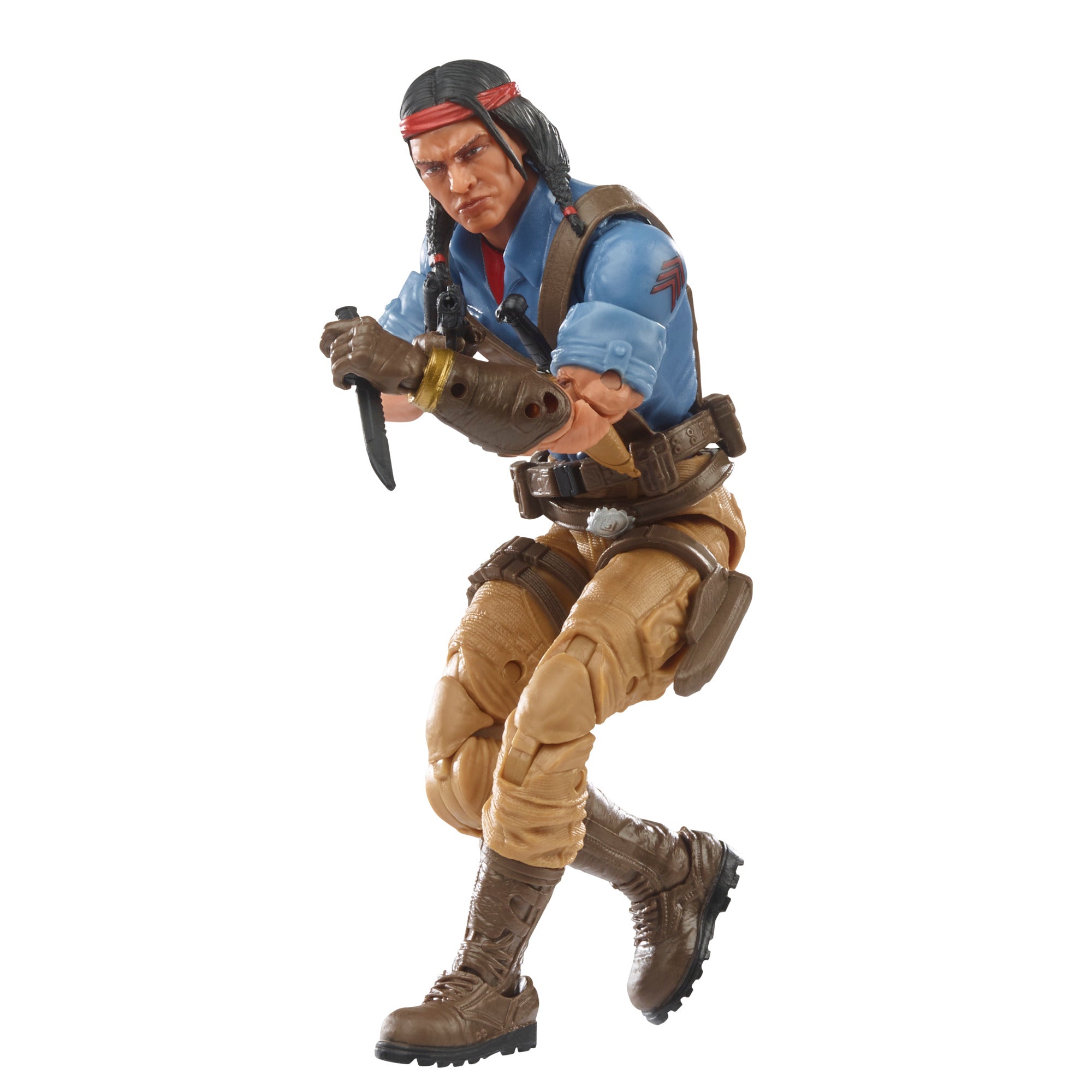 G.I. Joe Classified Series Spirit Iron-Knife white background figure with Freedom eagle and all 8 accessories