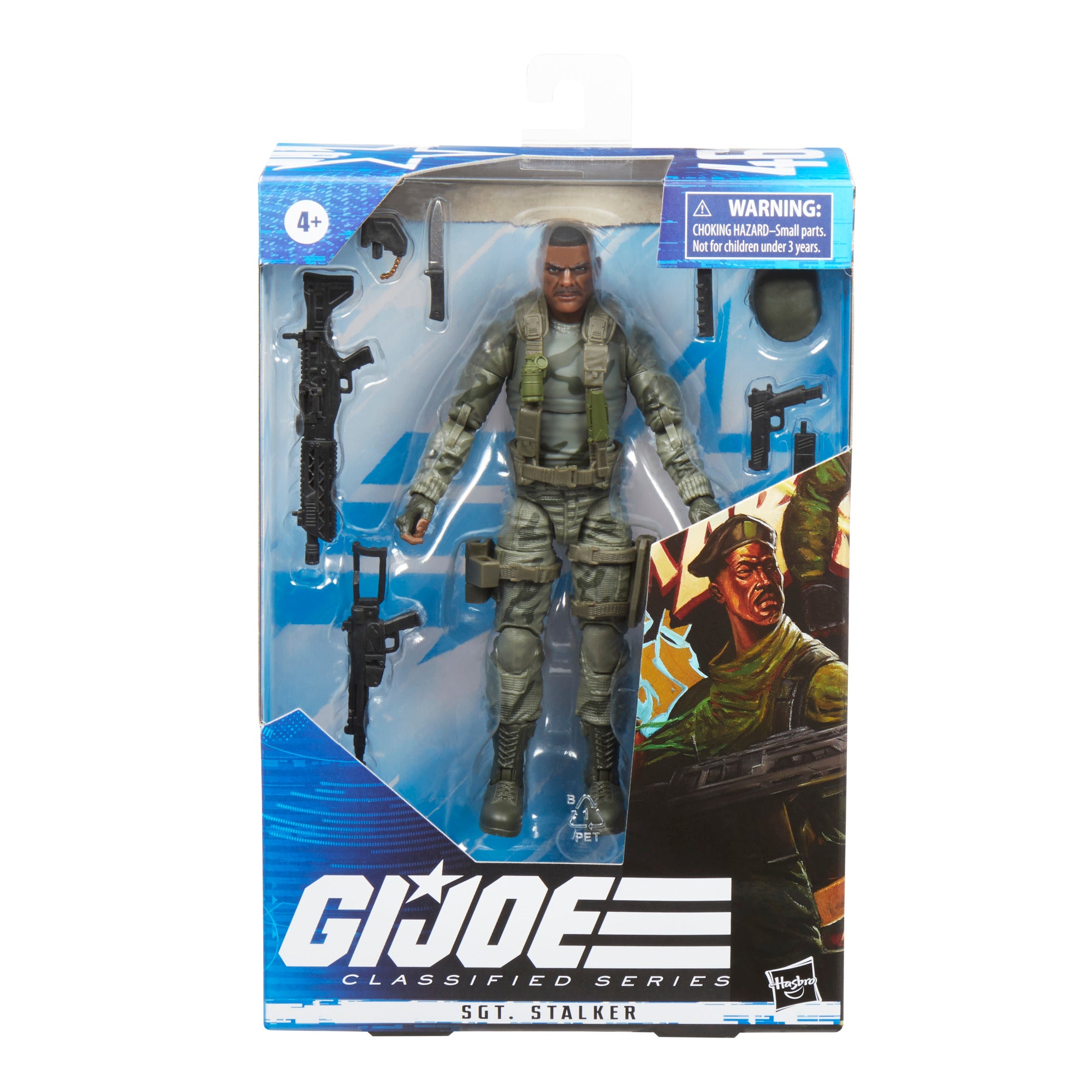 G.I. Joe Classified Series Stalker Wilkinson box packaging front view with Frank Morrison art showing figure and 10 accessories