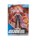 G.I. Joe Classified Series Zarana box packaging front view with Marcus Williams art showing figure and 6 accessories including saw-blade rifle