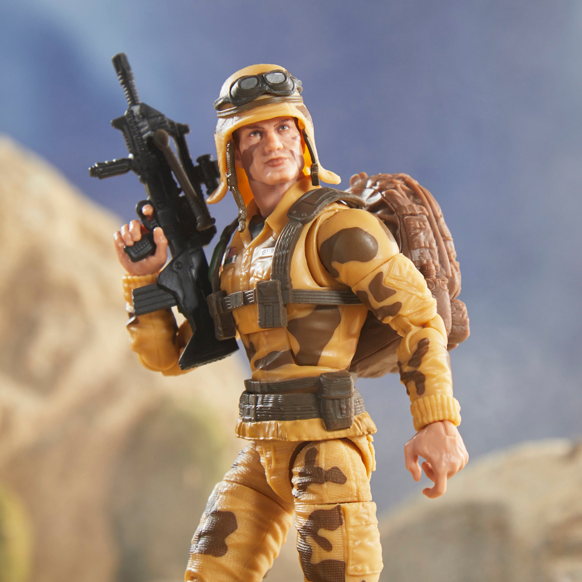 G.I. Joe Classified Series Dusty desert diorama ridge leap tighter crop with Cobra Vipers below