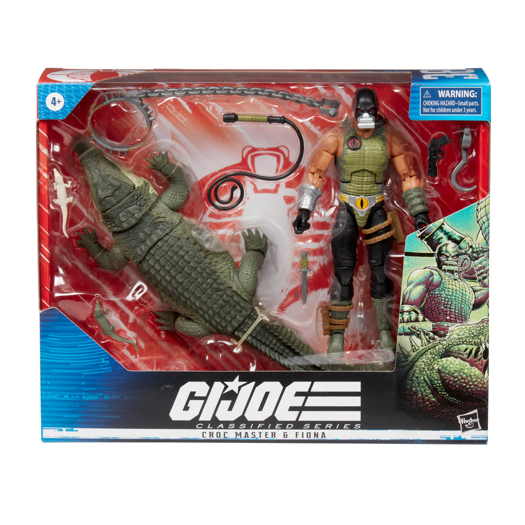 G.I. Joe Classified Series Croc Master & Fiona box packaging front view with Luke Preece art showing Croc Master, Fiona, and all accessories