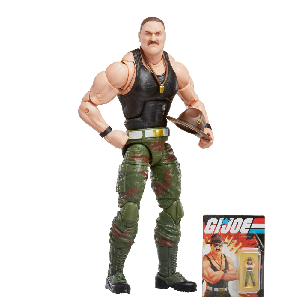 G.I. Joe Classified Series #53 Sgt. Slaughter product shot 507 hat and sunglasses posed with rifle