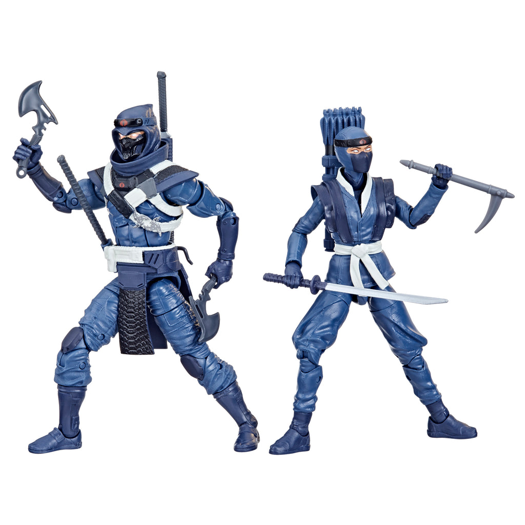 G.I. Joe Classified Series Blue Ninjas 2-Pack white background detail front shot both figures in action stances with weapons