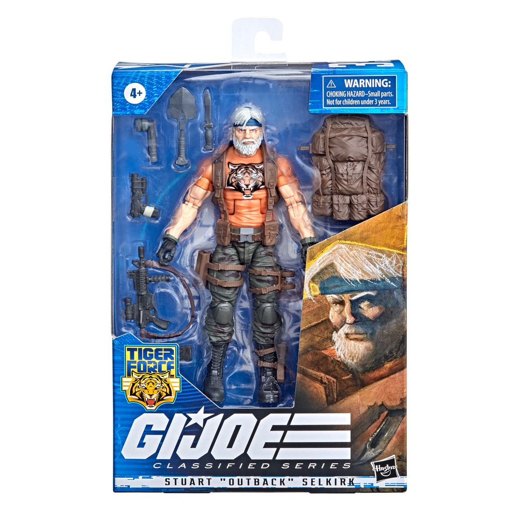 G.I. Joe Classified Series Tiger Force Outback Selkirk box packaging front view with Hartley Combs art and Tiger Force logo