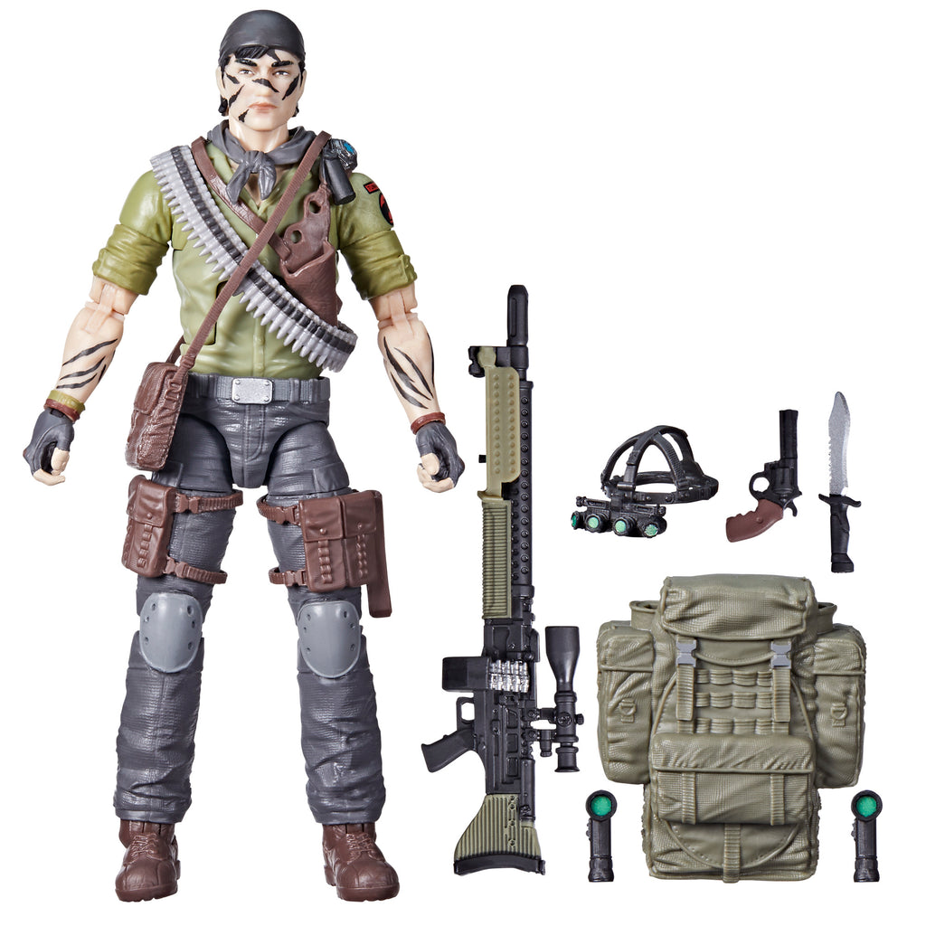 G.I. Joe Classified Series #83 Tunnel Rat main product shot white background with NVGs and sniper rifle