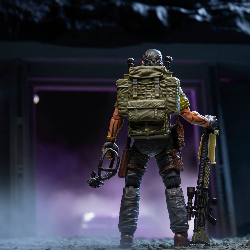 G.I. Joe Classified Series #83 Tunnel Rat diorama tunnel shot 661 revolver raised with Cobra in background