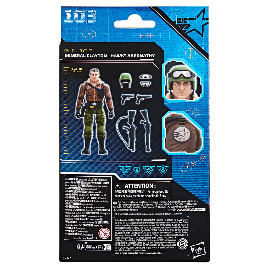 G.I. Joe Classified Series #103 General Hawk Abernathy - Package Back