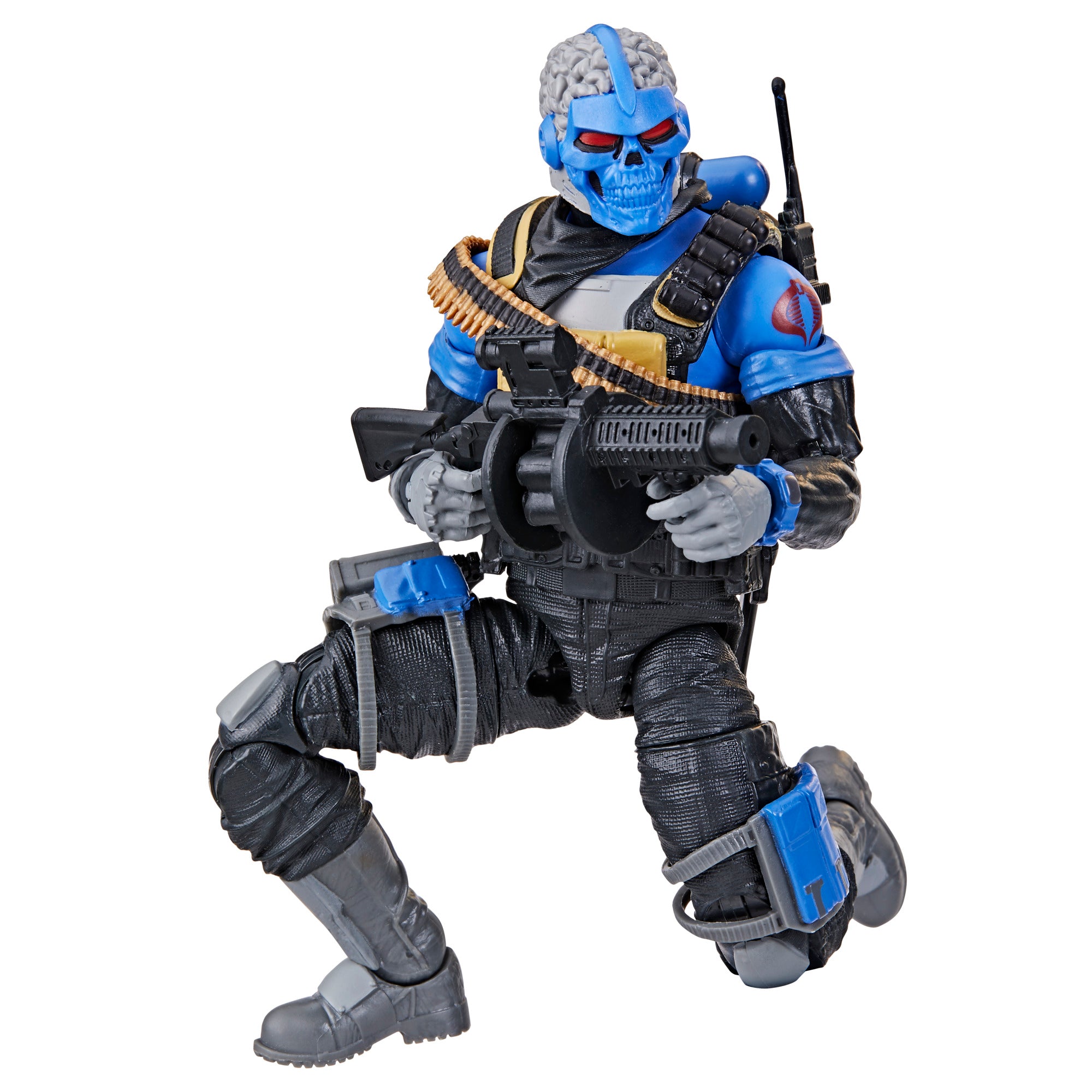 G.I. Joe Classified Series #76 Range-Viper detail shot front showing skull face and Cobra insignia
