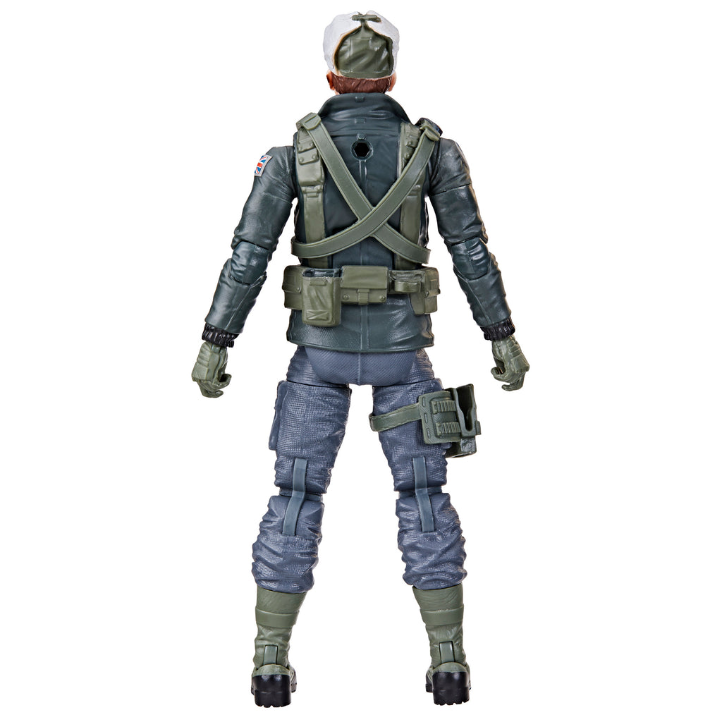 G.I. Joe Classified Series Nightforce Big Ben detail back shot showing cross-strap harness and tactical belt pouches