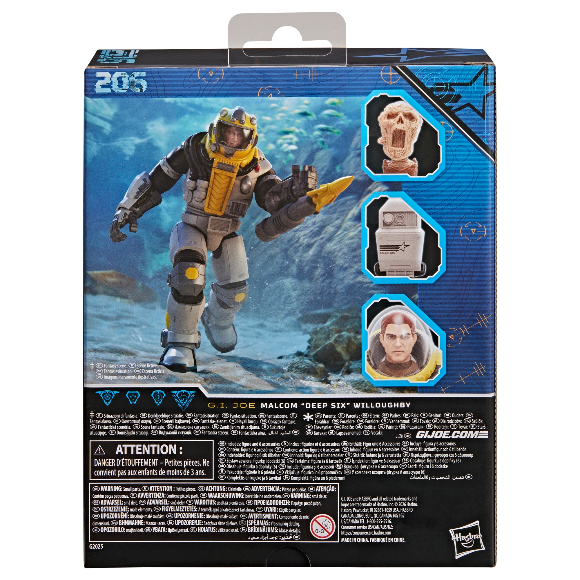 G.I. Joe Classified Series #206, Malcom "Deep Six" Willoughby, Collectible Deluxe 6 Inch Action Figure with 6 Accessories