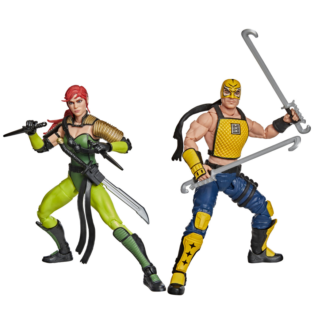 G.I. Joe Classified Series #212, Ninja Force Scarlett and T'Jbang, Collectible 6 Inch Action Figure Set with 15 Accessories