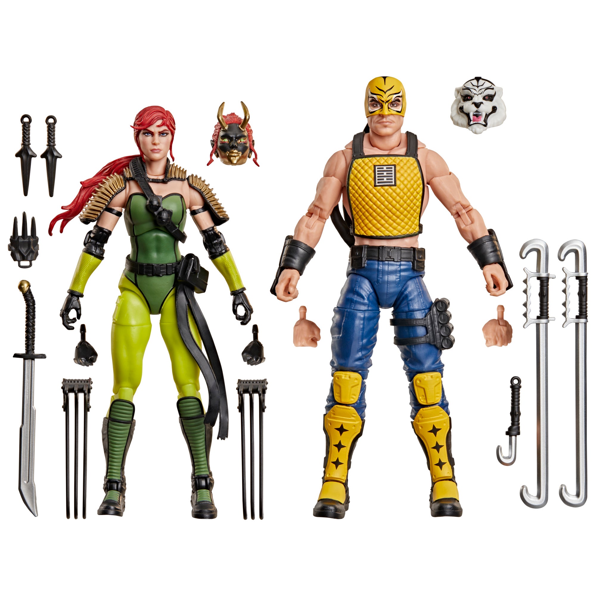 G.I. Joe Classified Series #212, Ninja Force Scarlett and T'Jbang, Collectible 6 Inch Action Figure Set with 15 Accessories