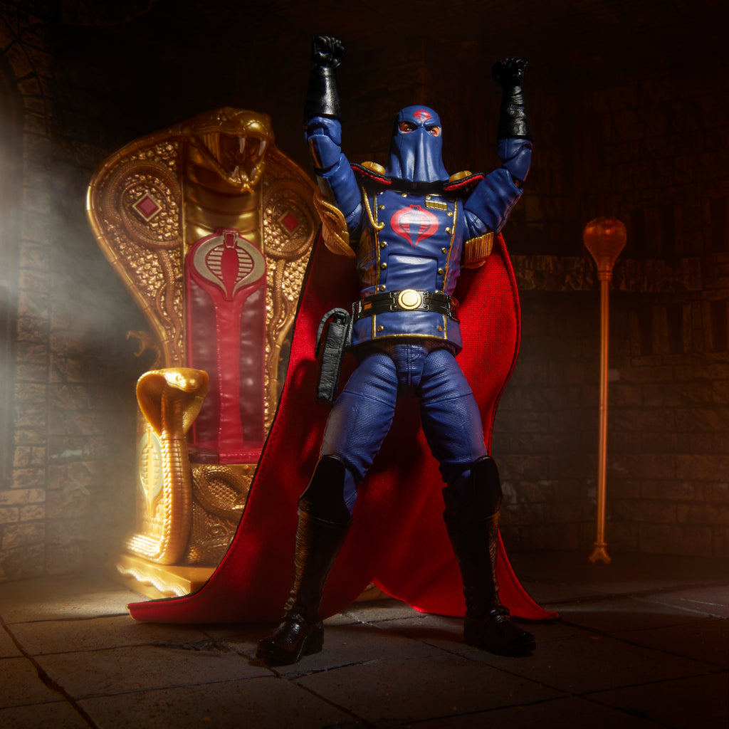 G.I. Joe Classified Series #221, Cobra Commander in dress uniform & throne, Collectible 6 Inch Action Figure Set with 9 Accessories