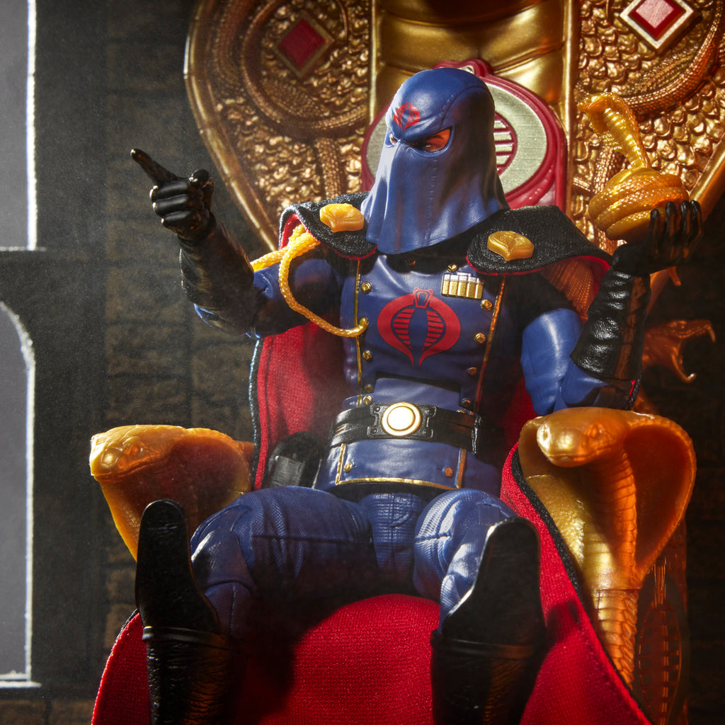 G.I. Joe Classified Series #221, Cobra Commander in dress uniform & throne, Collectible 6 Inch Action Figure Set with 9 Accessories