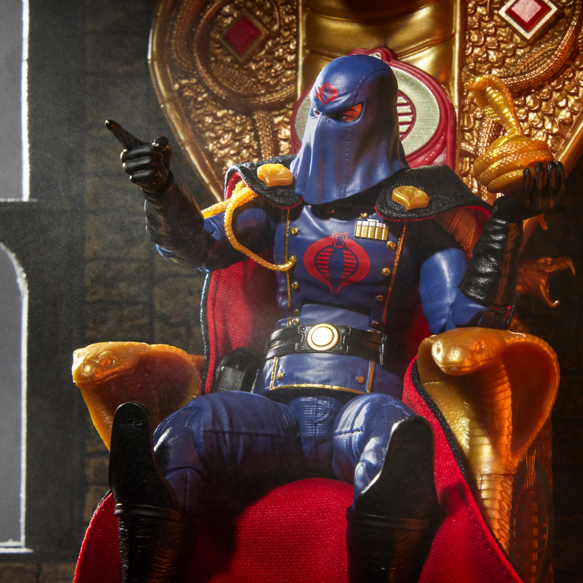 G.I. Joe Classified Series #221, Cobra Commander in dress uniform & throne, Collectible 6 Inch Action Figure Set with 9 Accessories