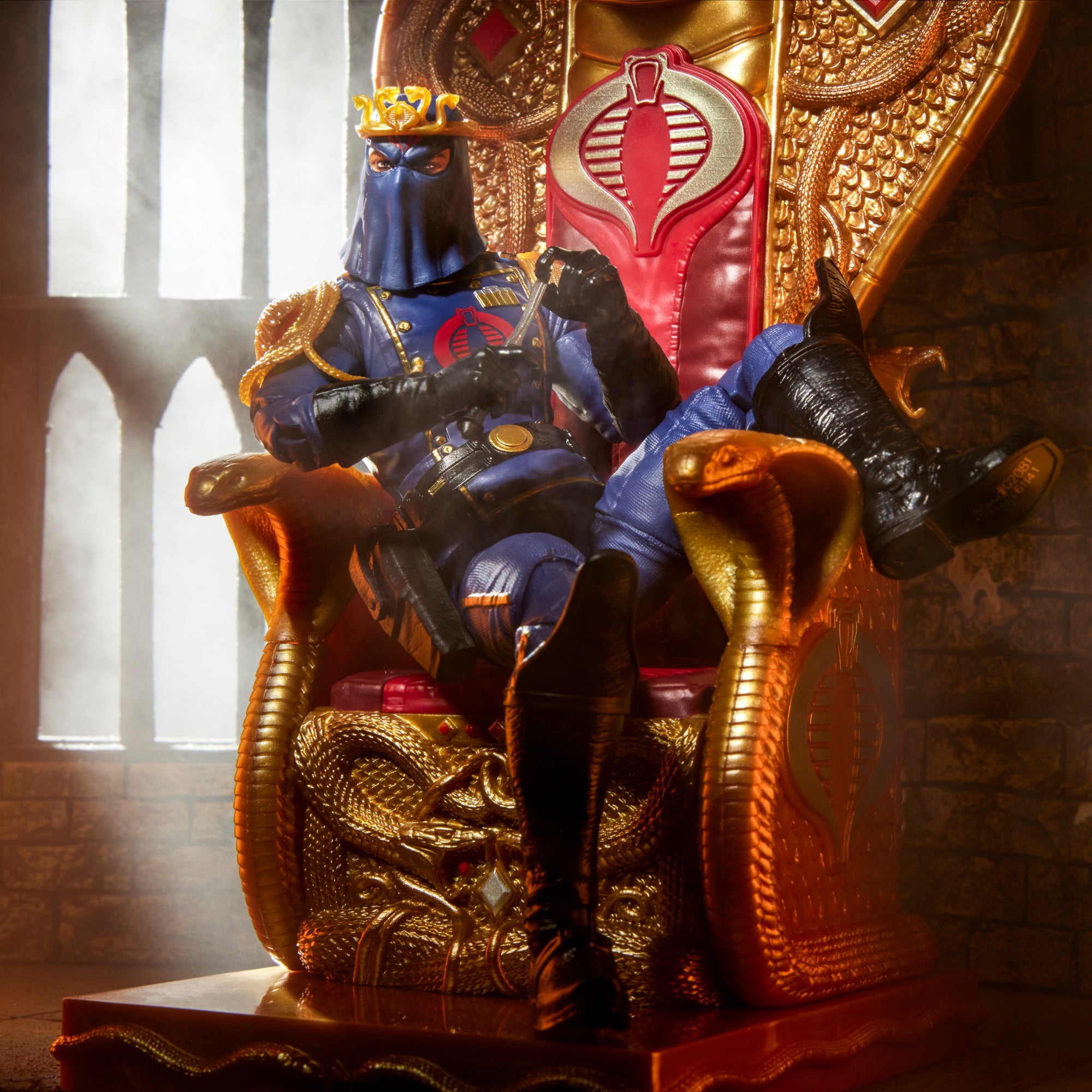 G.I. Joe Classified Series #221, Cobra Commander in dress uniform & throne, Collectible 6 Inch Action Figure Set with 9 Accessories