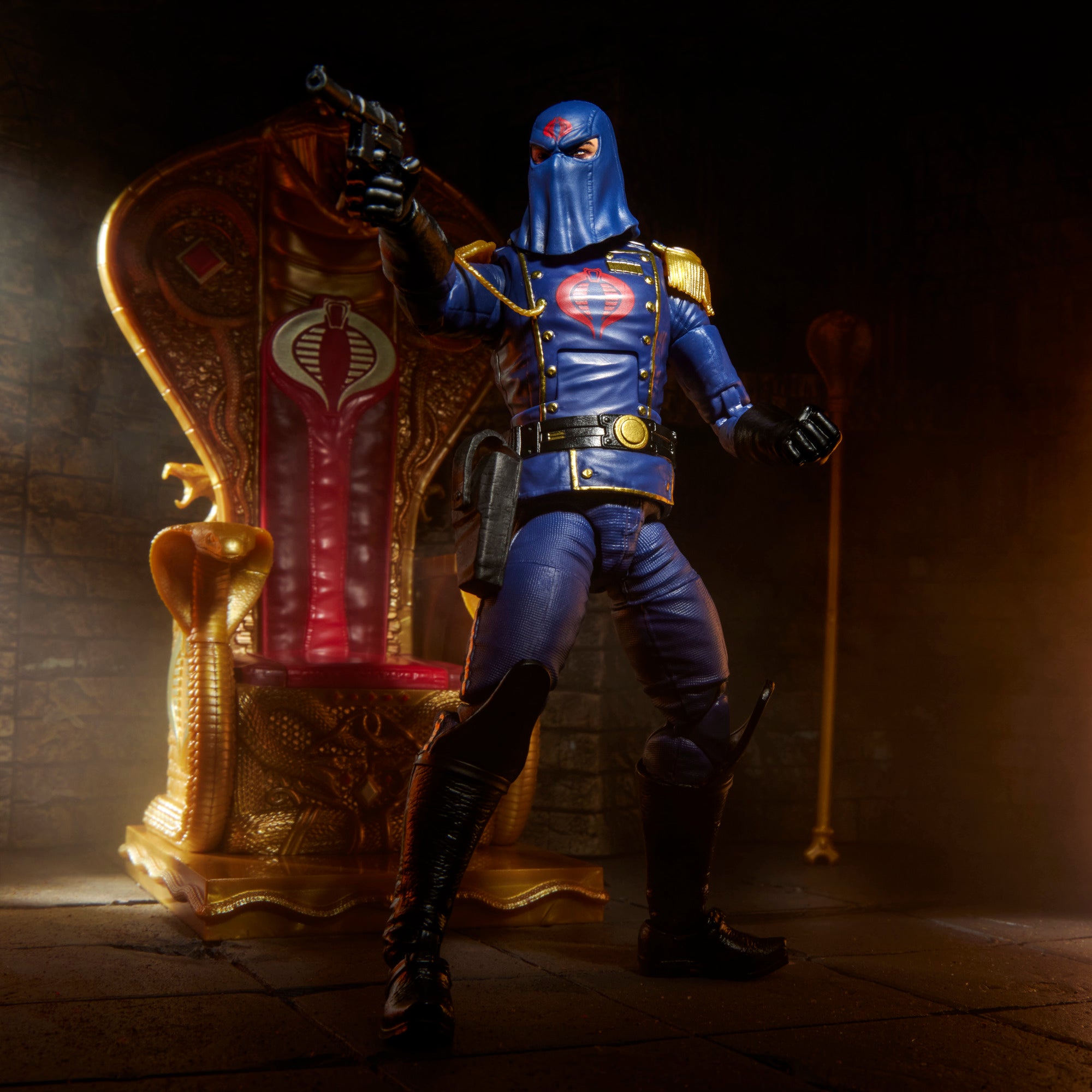 G.I. Joe Classified Series #221, Cobra Commander in dress uniform & throne, Collectible 6 Inch Action Figure Set with 9 Accessories