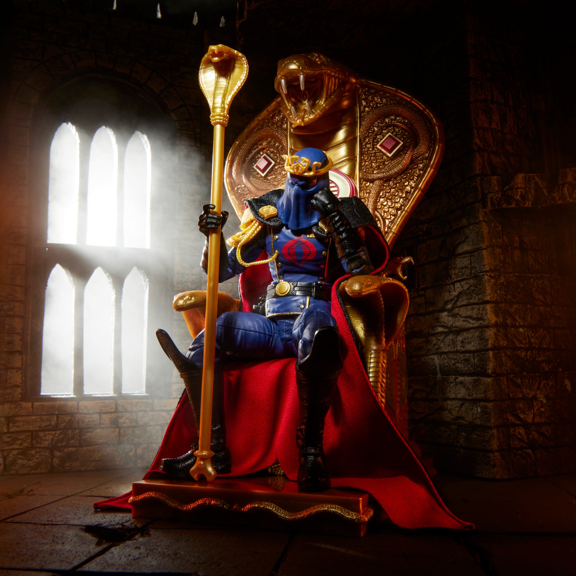 G.I. Joe Classified Series #221, Cobra Commander in dress uniform & throne, Collectible 6 Inch Action Figure Set with 9 Accessories