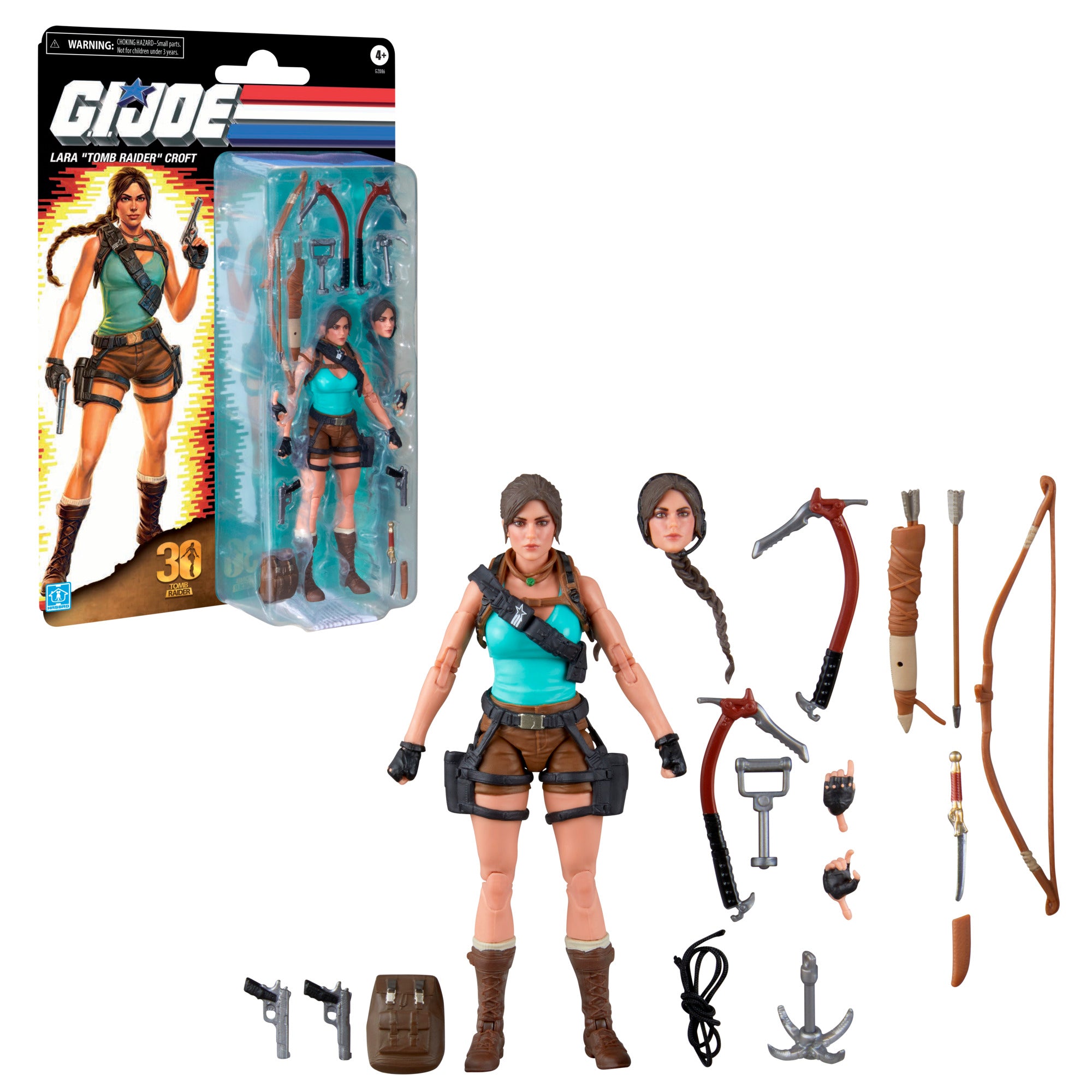 G.I. Joe Classified Series Lara Croft TOMB RAIDER - Combo shot with all accessories laid out