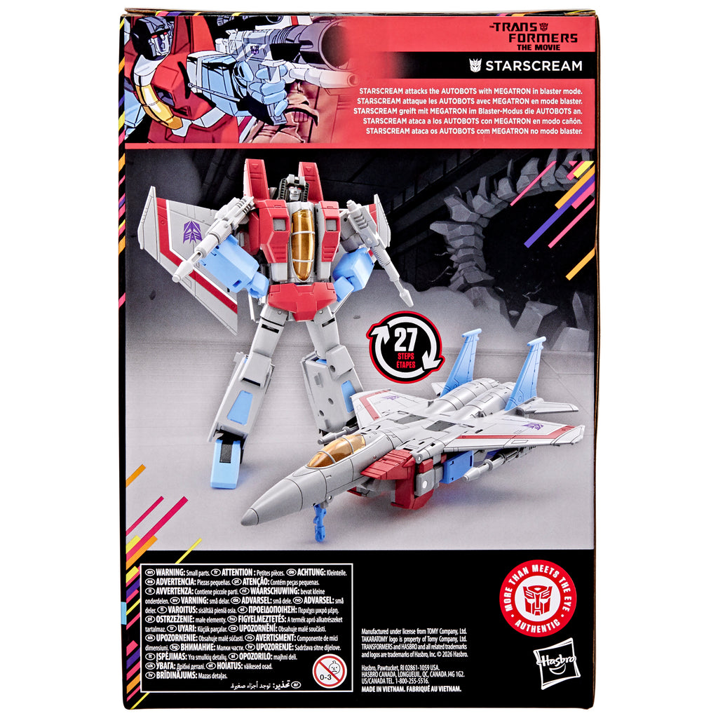 Transformers Studio Series MTMTE Collection The Transformers: The Movie Voyager Class Starscream, 6.75-Inch Converting Action Figure