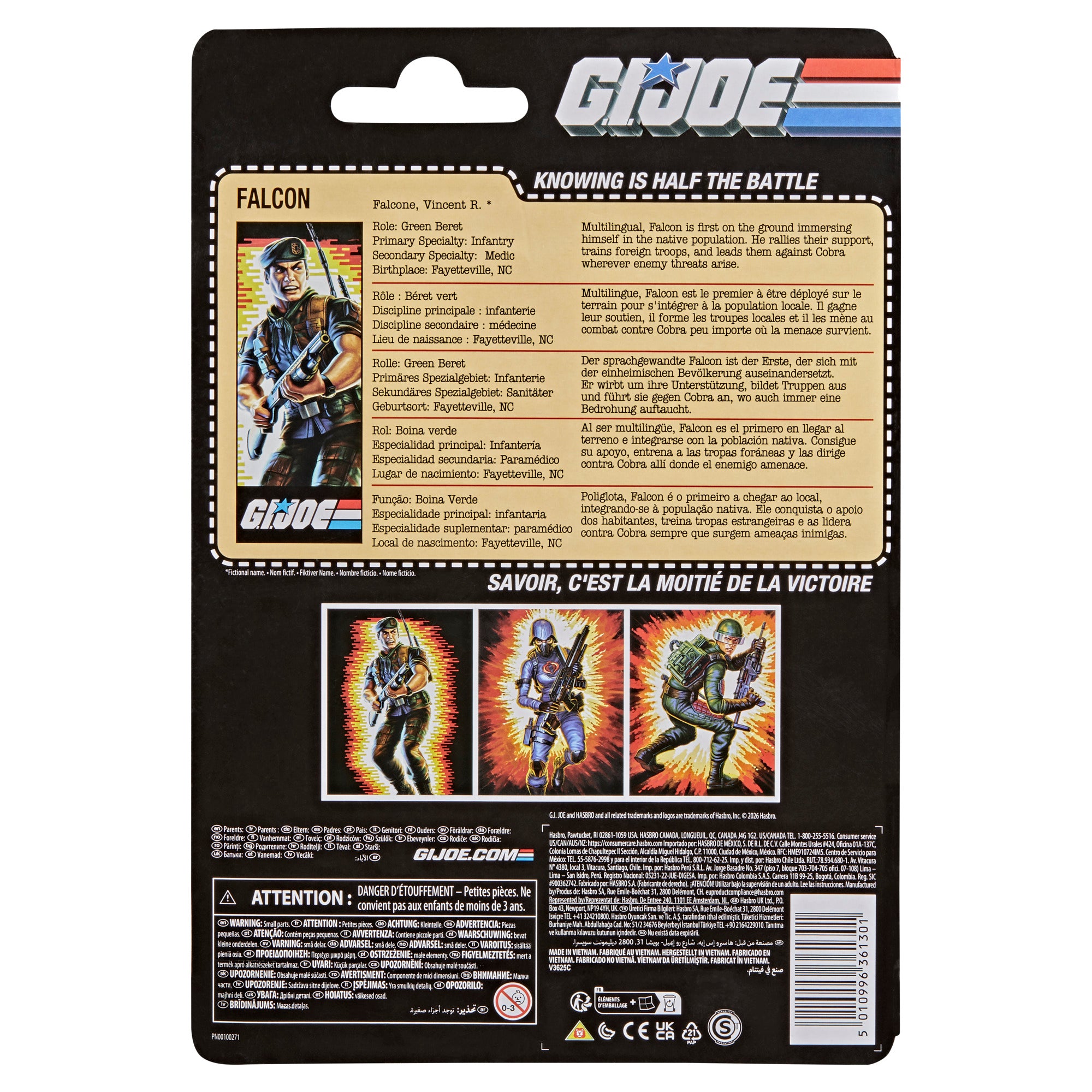 G.I. Joe Classified Series Falcon Falcone box back