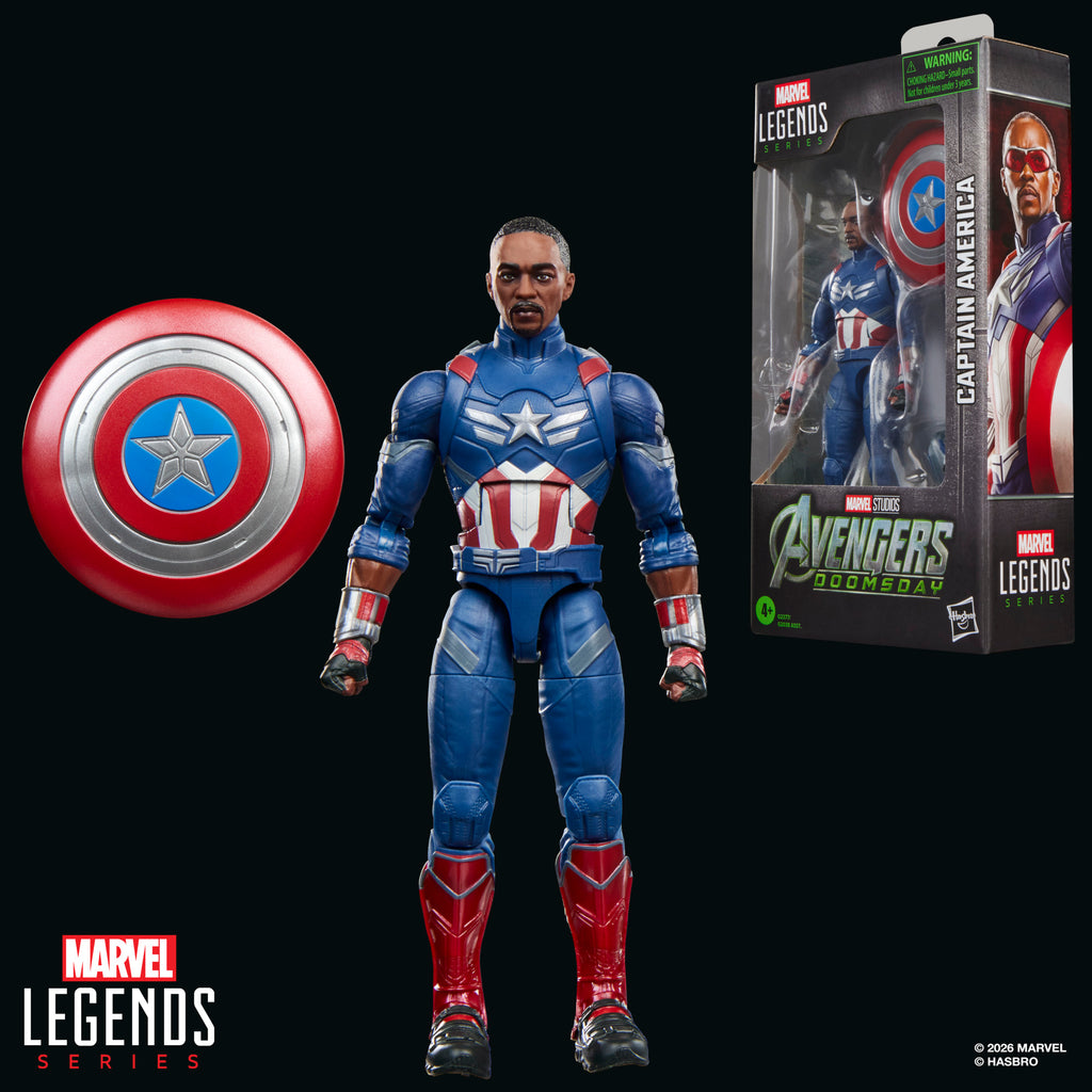 Marvel Legends Series – Avengers: Doomsday Captain America (Sam Wilson) | 6-Inch Action Figure with Shield & Backpack | Hasbro