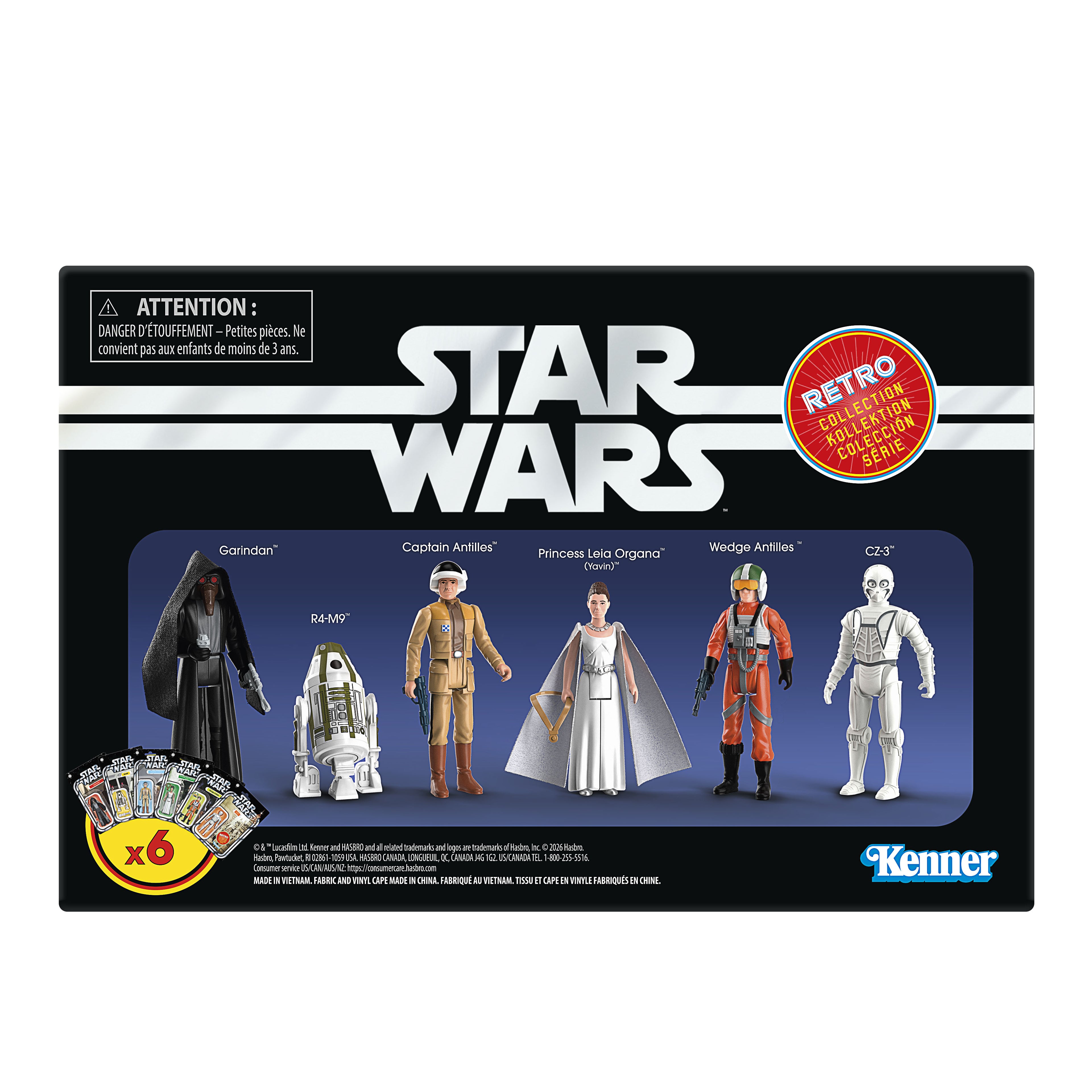 Star Wars Retro Collection Star Wars: A New Hope Multipack — Garindan, R4-M9, Captain Antilles, Princess Leia Organa (Yavin), Wedge Antilles & CZ-3, 3.75-Inch Action Figure 6-Pack