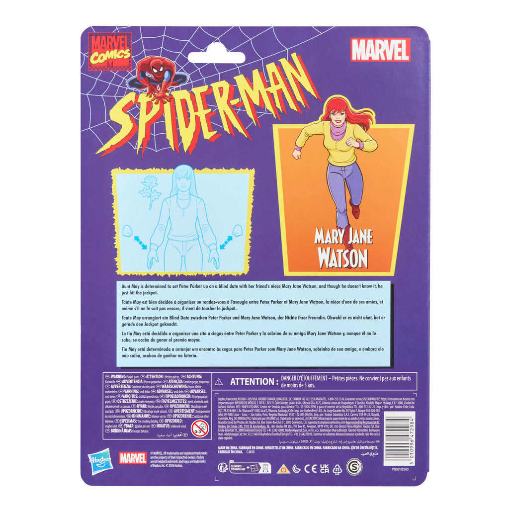 Marvel Legends Retro Cardback Mary Jane Watson, Spider-Man: The Animated Series