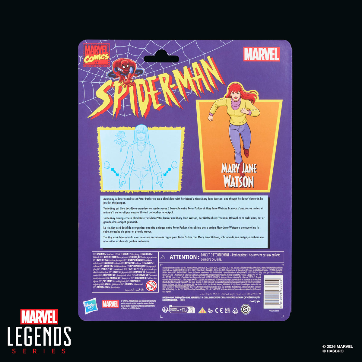 Marvel Legends Retro Cardback Mary Jane Watson, Spider-Man: The Animated Series