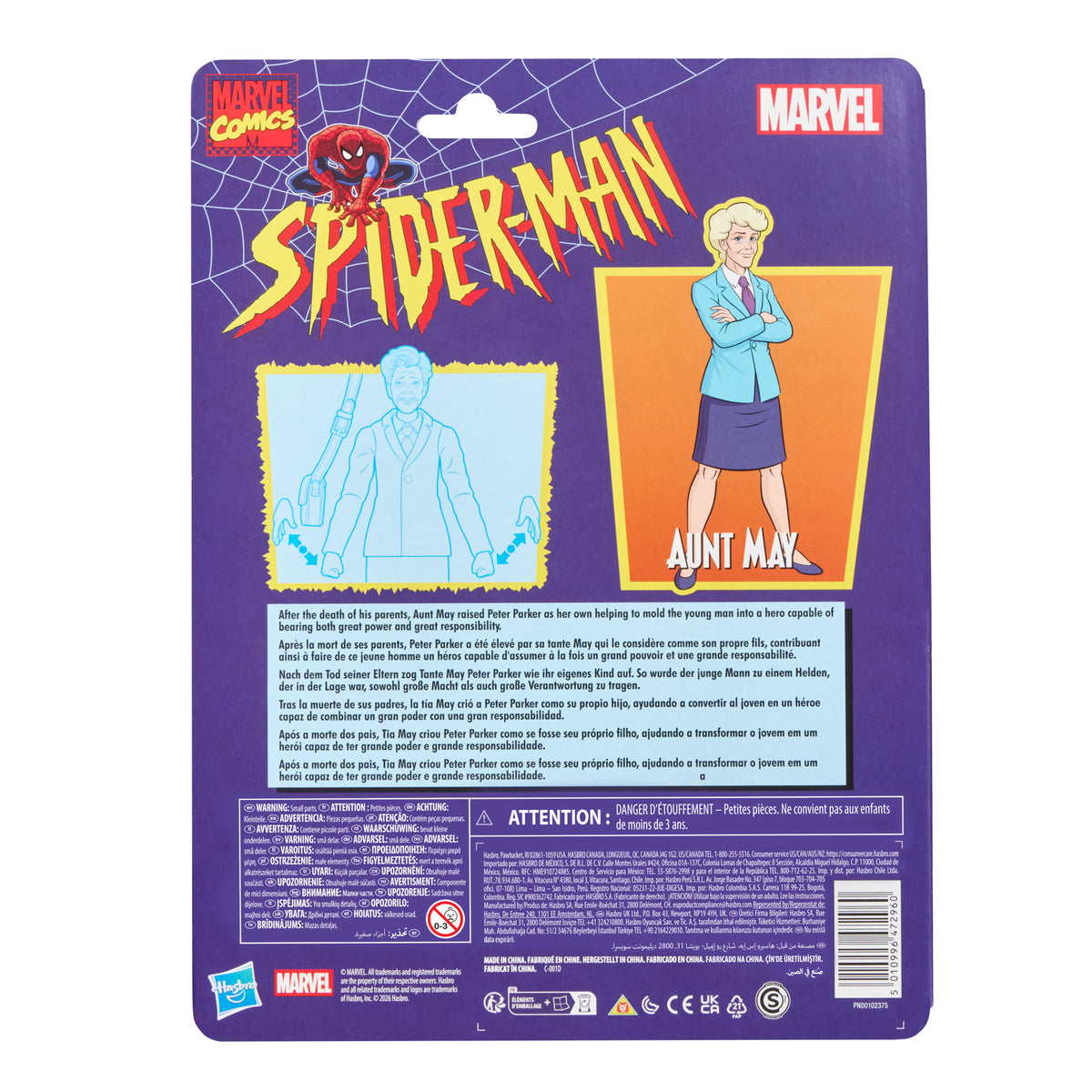 Marvel Legends Retro Cardback Aunt May, Spider-Man: The Animated Series